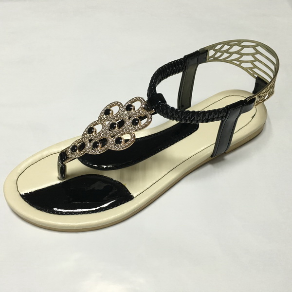 PU upper with beautiful decoration soft insole flat sandals